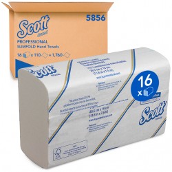 Handdoek Scott Slimfold m-vouw 1-laags 19x29,5cm wit 16x110stuks 5856