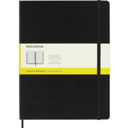 Notitieboek Moleskine XL 190x250mm ruit 5x5 hard cover zwart