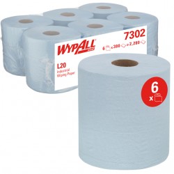 Poetsrol WypAll L20 2-laags 18,3cmx144m 380vel blauw 7302