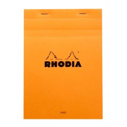 Schrijfblok Rhodia A5 lijn 160 pagina's 80gr met kantlijn oranje