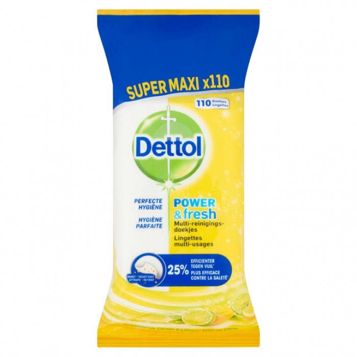 Reinigingsdoekjes Dettol antibacterieël Citrus 110st