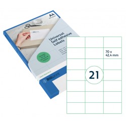 Etiket Rillprint 70x42.4mm mat transparant 525 etiketten