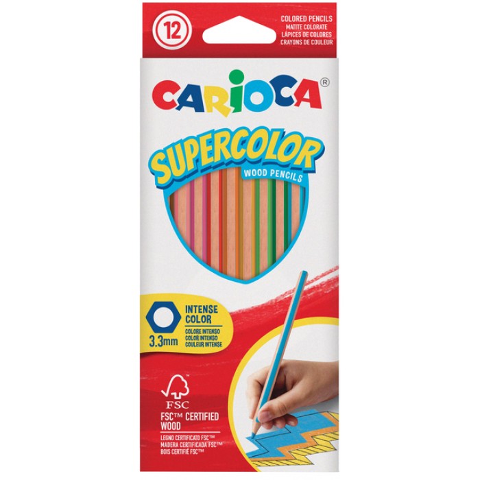 Kleurpotlood Carioca Supercolor set à 12 kleuren