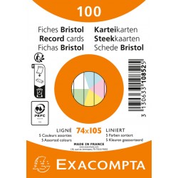 Flashcard Exacompta 74x105mm lijn 5 kleuren