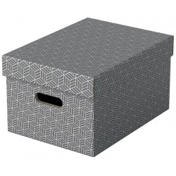 Opbergdoos Esselte home middelgroot 265x205x365mm grijs 3 stuks