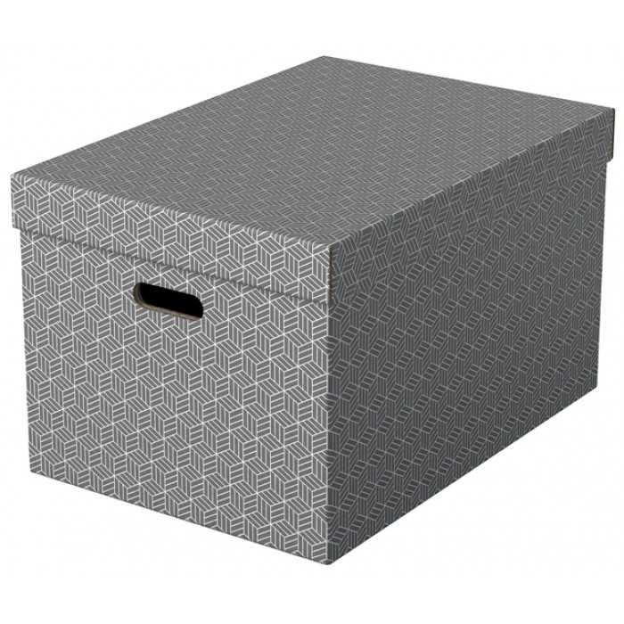 Opbergdoos Esselte home groot 355x305x510mm grijs 3 stuks