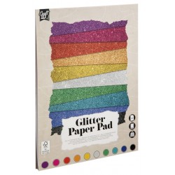 Hobbykarton CarftID glitter 24x34cm 180gr 10 vel 10 kleuren