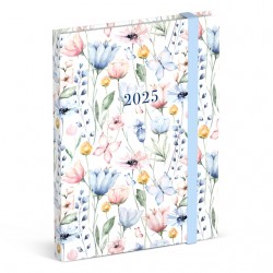 Agenda 2025 Lannoo Flowers watercolour aop 7dagen/2pagina's