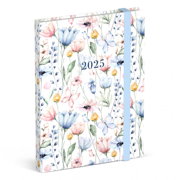 Agenda 2025 Lannoo Flowers watercolour aop 7dagen/2pagina's