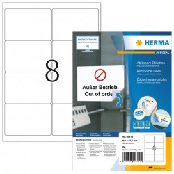 Etiket HERMA 10312 99.1x67.7mm verwijderbaar wit 800 etiketten
