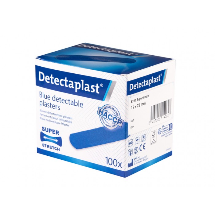 Elastische blauwe textielpleister Detectaplast 19x72mm 100 stuks