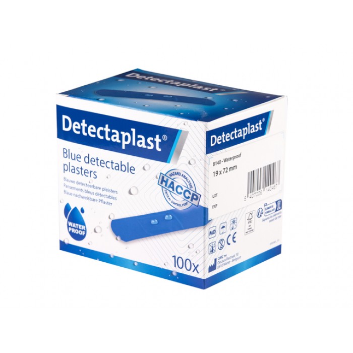 Waterafstotende blauwe pleister Detectaplast 19x72mm 100 stuks