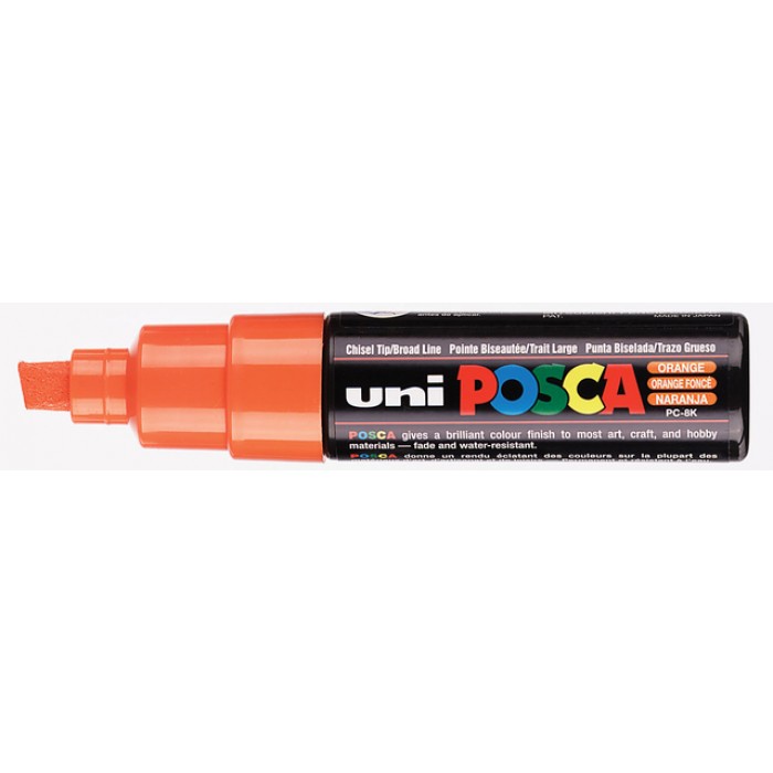 Verfstift Posca PC8K breed schuin donker oranje