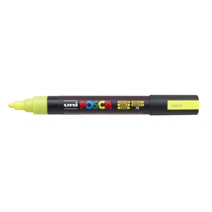 Verfstift Posca PC5M medium fluor geel