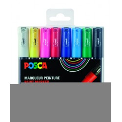 Verfstift Posca PC1MC extra fijn assorti set à 8 stuks