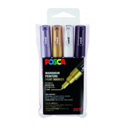 Verfstift Posca PC1MC extra fijn assorti set à 4 stuks