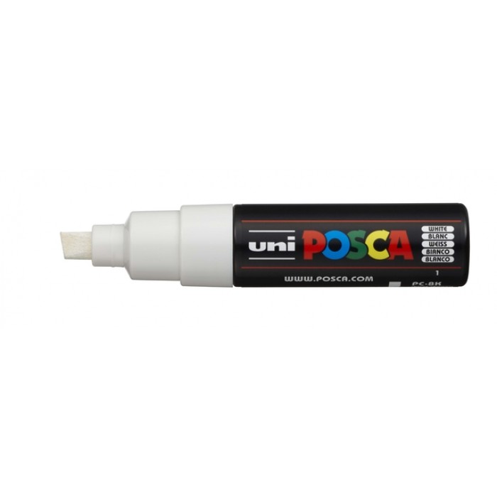 Verfstift Posca PC8K breed schuin wit