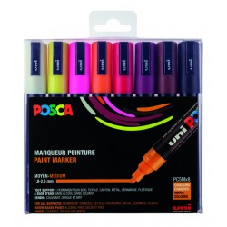 Verfstift Posca PC5M medium warm assorti set à 8 stuks