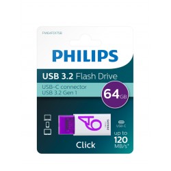 USB Stick Philips Click USB-C 64GB Magic Purple