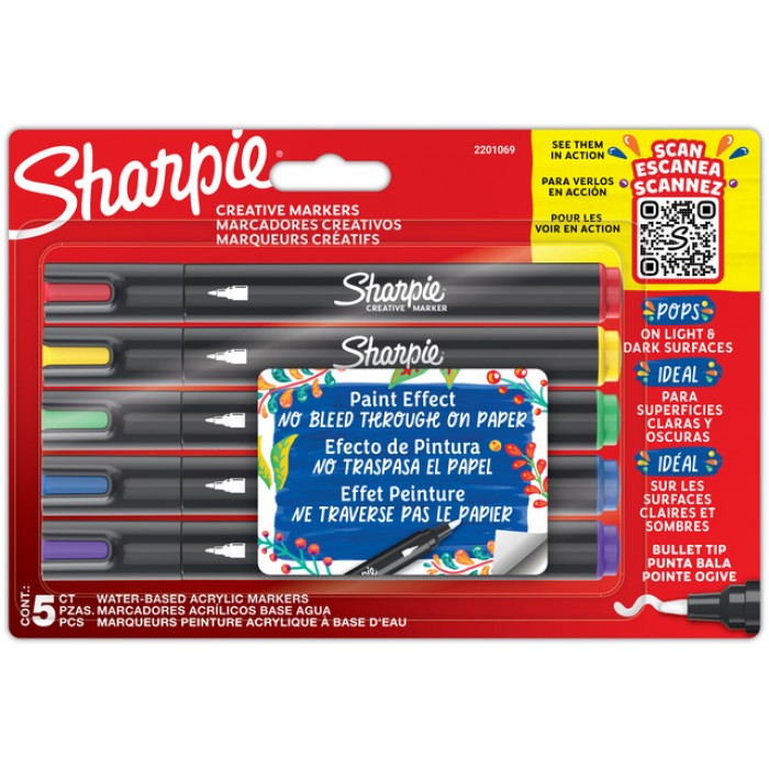 Viltstift Sharpie Creatieve marker assorti blister à 5 stuks