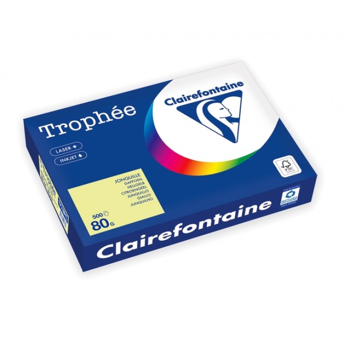 Kopieerpapier Trophée A4 80gr citroengeel 500 vel