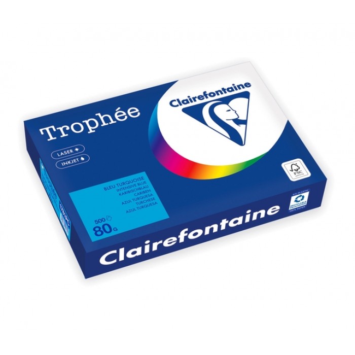 Kopieerpapier Trophée A4 80gr caribenblauw 500 vel