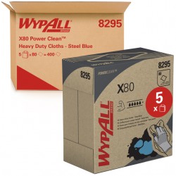 Poetsdoek WypAll X80 Powerclean 426x212mm 80vel pop-up blauw 8295