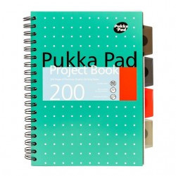 Projectboek Pukka Pad Metallic B5 lijn 4-tabs 200 pagina's 80gr groen