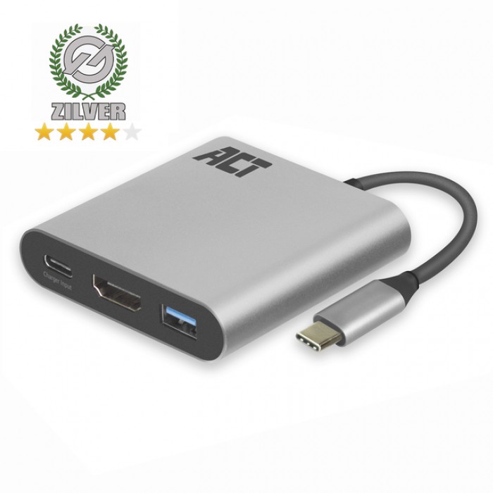 Adapter ACT USB-C multiport voor 1 HDMI monitor