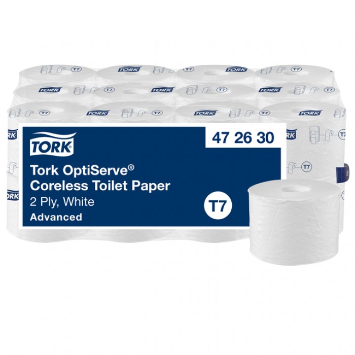 Toiletpapier Tork T7 Advanced Optiserve Coreless 2-laags 94m wit 472630