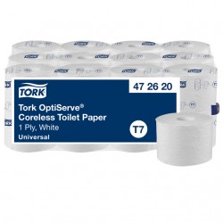 Toiletpapier Tork T7 Universal OptiServe Coreless 1-laags 144m wit 472620