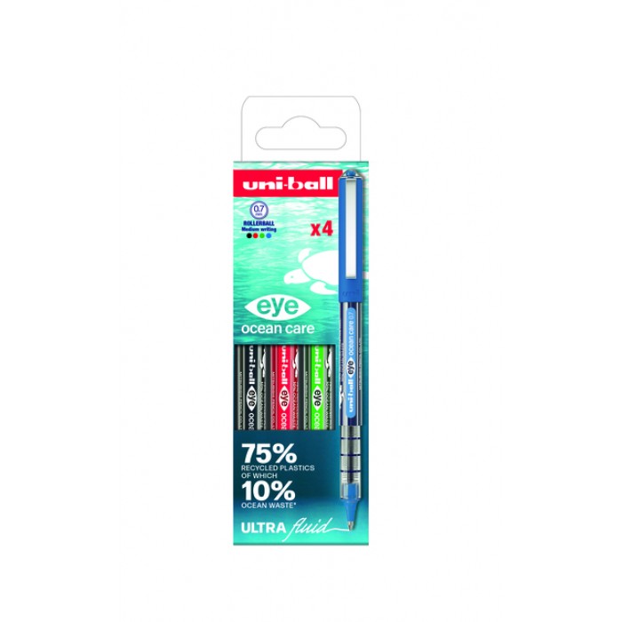 Rollerpen Uni-ball Eye Ocean Care medium assorti 4 stuks