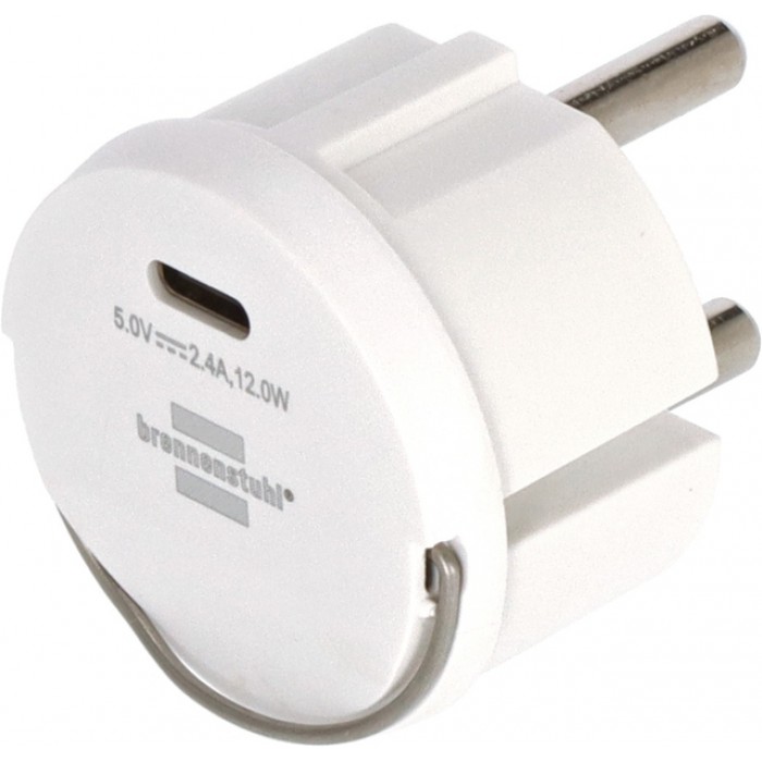 Stopcontactadapter Brennenstuhl USB C 2.4A wit