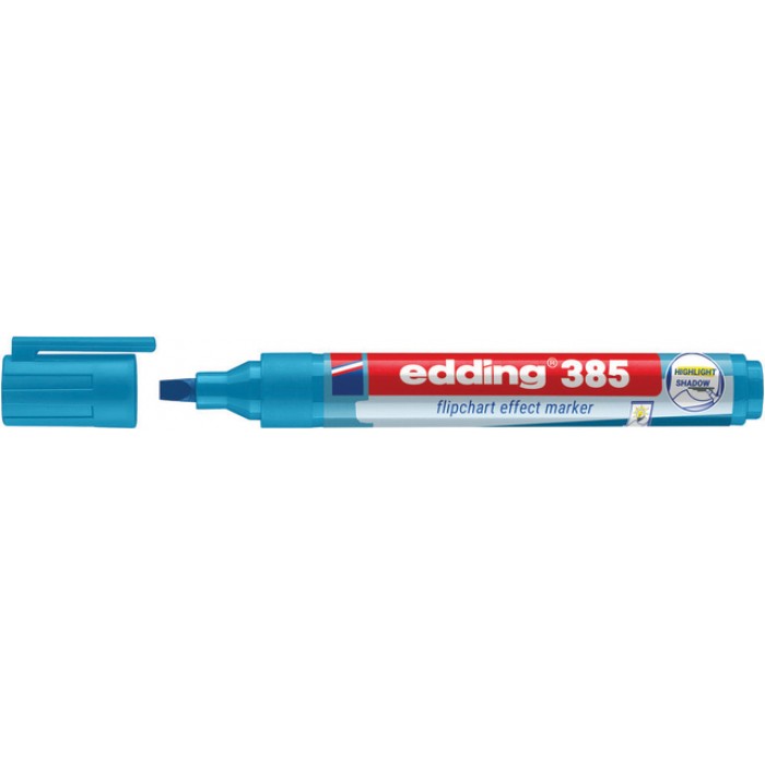 Viltstift edding 385 flipover penseelpunt lichtblauw