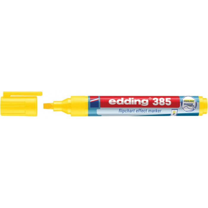 Viltstift edding 385 flipover penseelpunt geel