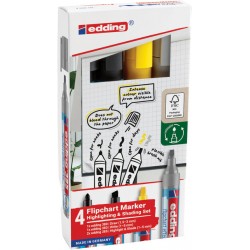Viltstift edding 385 flipover incl 380 - 383  assorti 4 stuks