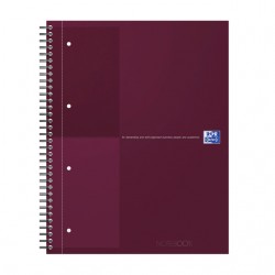 Spiraalblok Oxford International Notebook A4+ lijn rood