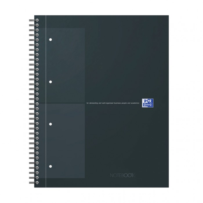 Spiraalblok Oxford International Notebook A4+ ruit 5X5mm zwart