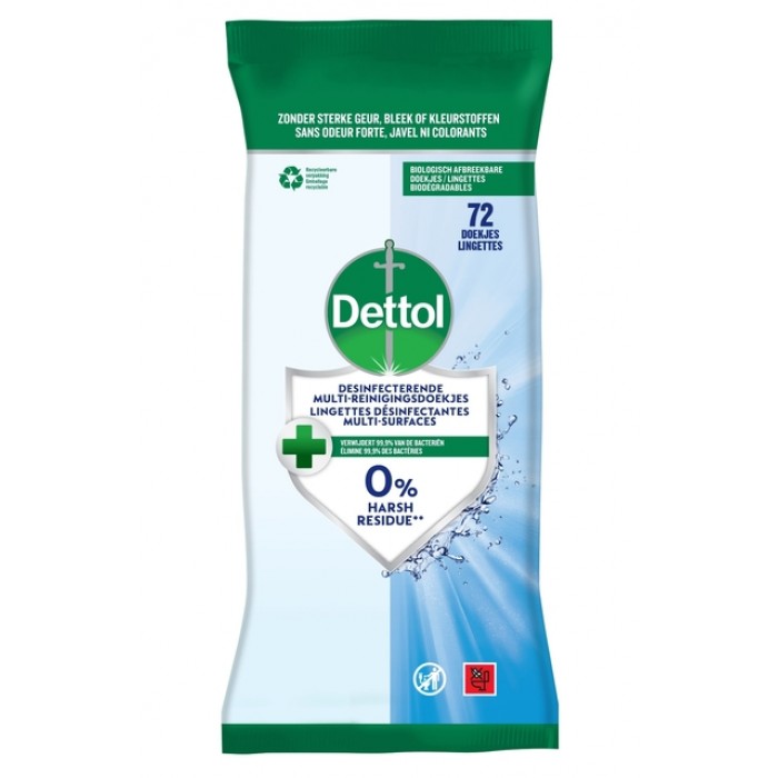 Reinigingsdoekjes Dettol antibacterieël Cleanser 72stuks