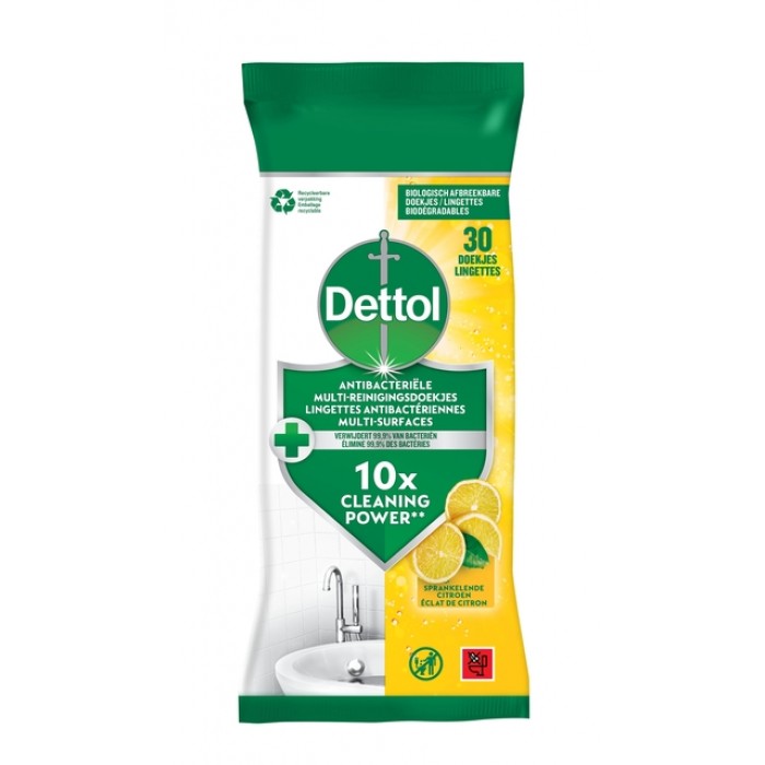 Reinigingsdoekjes Dettol antibacterieël Citrus 30 stuks