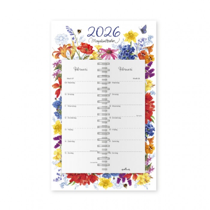 Kalender 2026 Marjolein Bastin Bloemen Schild 7dagen/1pagina