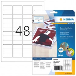 Veiligheidsetiket HERMA 4232 45.7x32.2mm wit 1200 etiketten