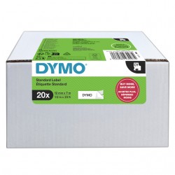 Labeltape Dymo LabelManager D1 polyester 12mmx7m wit op zwart  20 stuks