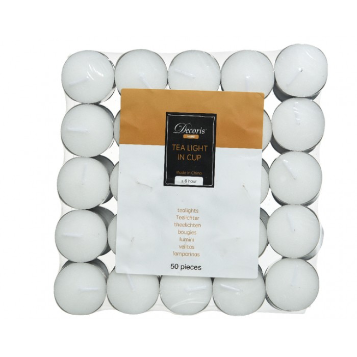 Theelicht Decoris 6 uur 50 stuks