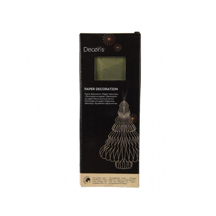 Kerstboom Decoris 3D papier groen 20cm