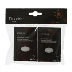 Kerstbalhaakjes Decoris ijzer blister à 2 doosjes à 50 stuks