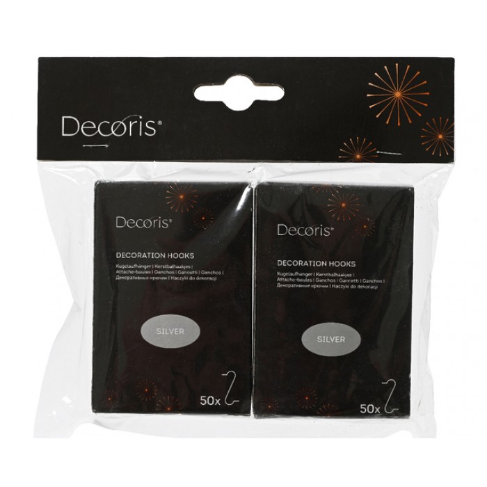 Kerstbalhaakjes Decoris ijzer blister à 2 doosjes à 50 stuks