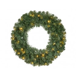 Kerstkrans Everlands met LED verlichting 60cm