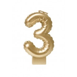 Foil balloon candle gold 3