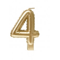 Foil balloon candle gold 4